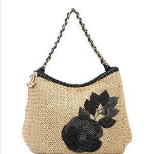 Authentic Chanel Raffia Shoulder Bag